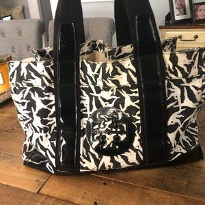 Tory Burch canvas “playful monkeys”  tote bag